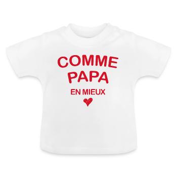Bébé Citation Humour Sur Futur Papa - T-shirt bio col rond Bébé - blanc - Devant