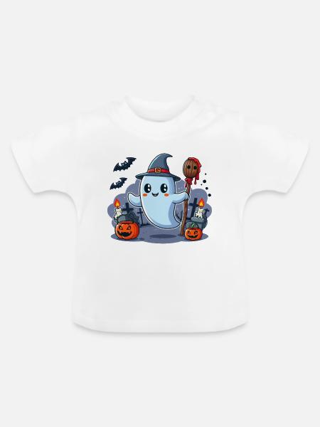 Herr Buh Halloween - Baby Bio-T-Shirt mit Rundhals - Weiß