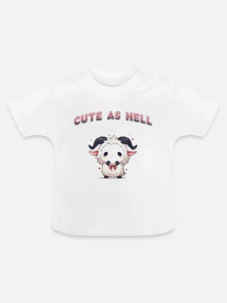 Cute As Hell - Baby Bio-T-Shirt mit Rundhals - Weiß
