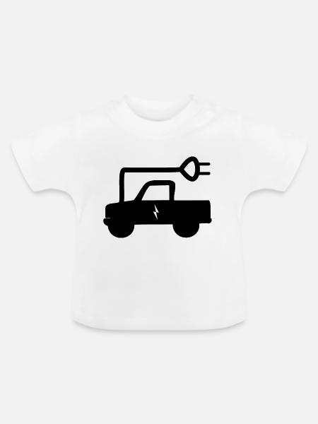 Die elektrischen Trucks - Baby Bio-T-Shirt mit Rundhals - Weiß