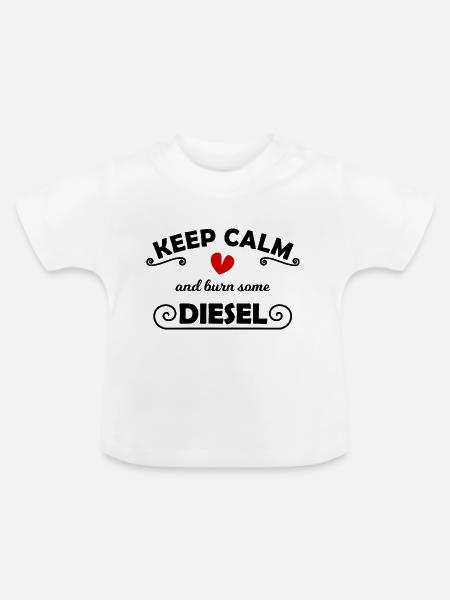 Der Diesel Autofahrer - Baby Bio-T-Shirt mit Rundhals - Weiß
