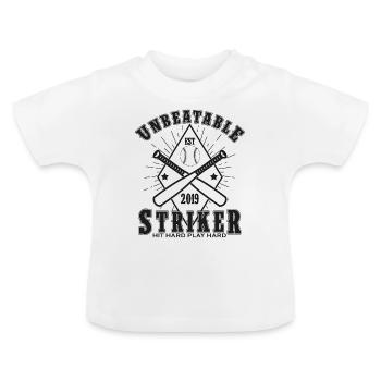 Cool Baseball Baseball Player Striker Gift - Baby Organic T-Shirt with Round Neck - white - Front