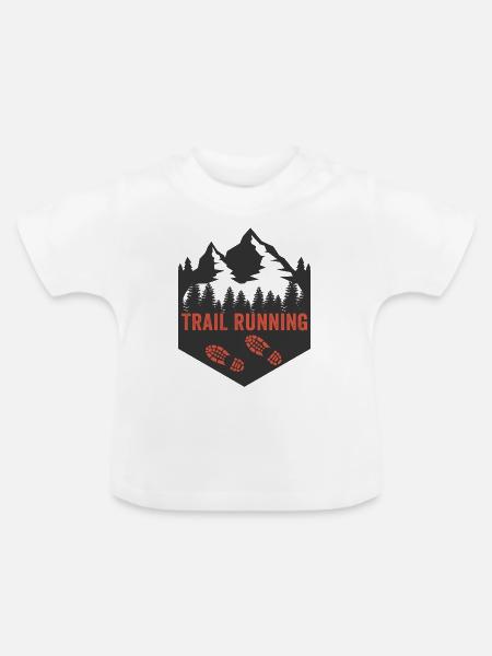 Trailrunning - Baby Bio-T-Shirt mit Rundhals - Weiß
