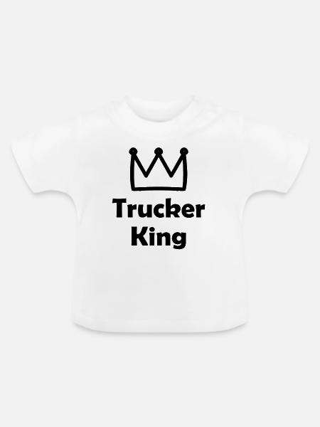 Trucker König - Baby Bio-T-Shirt mit Rundhals - Weiß