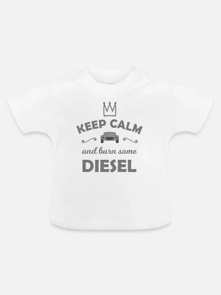 Diesel und Hubraum - Baby Bio-T-Shirt mit Rundhals - Weiß