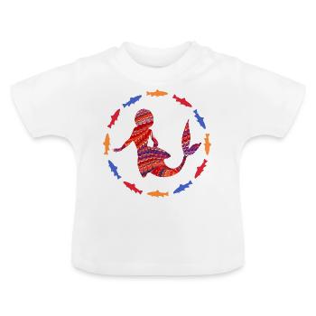 meerjungfrau e 110a - Baby Bio-T-Shirt mit Rundhals - Weiß - Vorne