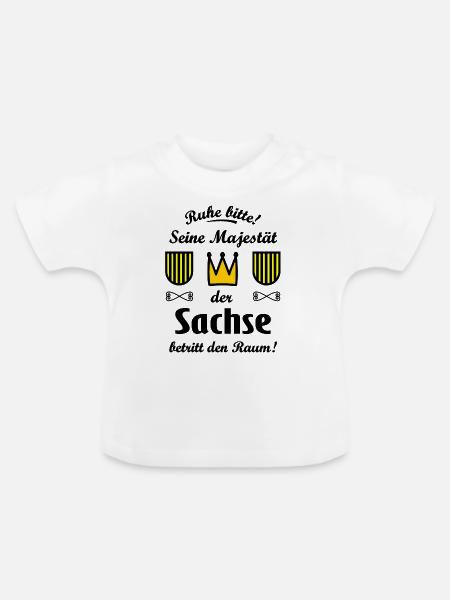 Seine Majestät der Sachse - Baby Bio-T-Shirt mit Rundhals - Weiß