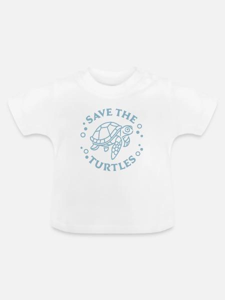 Rettung der Schildkröten - Baby Bio-T-Shirt mit Rundhals - Weiß