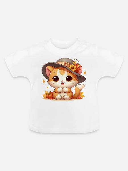 Herbst Kat3 - Baby Bio-T-Shirt mit Rundhals - Weiß