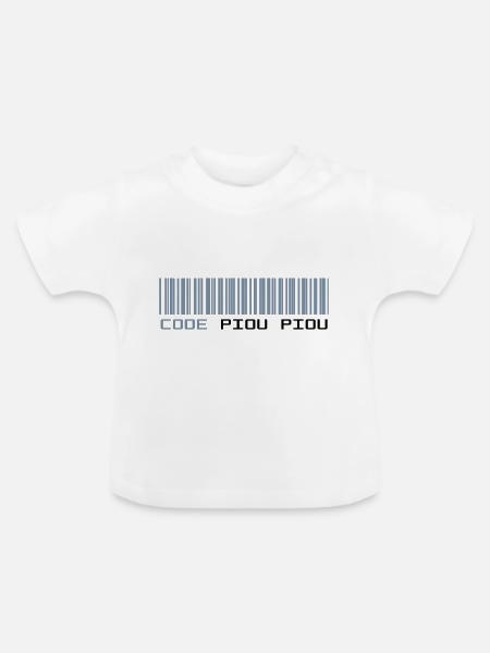 CODE PIOU PIOU - T-shirt bio col rond Bébé - blanc