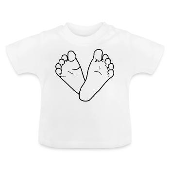 Baby feet - Baby Organic T-Shirt with Round Neck - white - Front