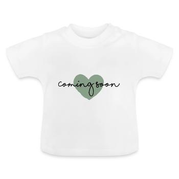 Coming soon - baby announcement - Baby Organic T-Shirt with Round Neck - white - Front