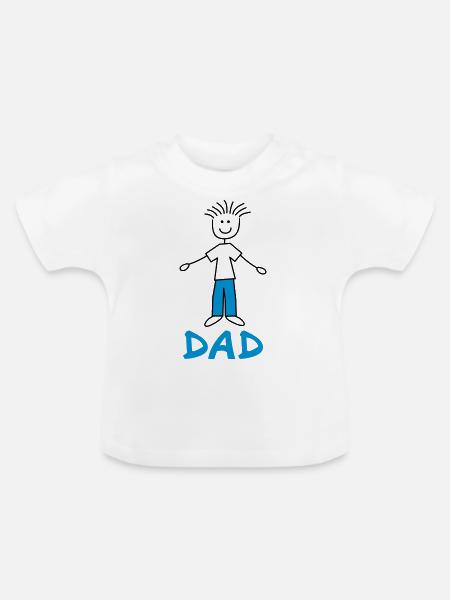 Dad - Baby Bio-T-Shirt mit Rundhals - Weiß