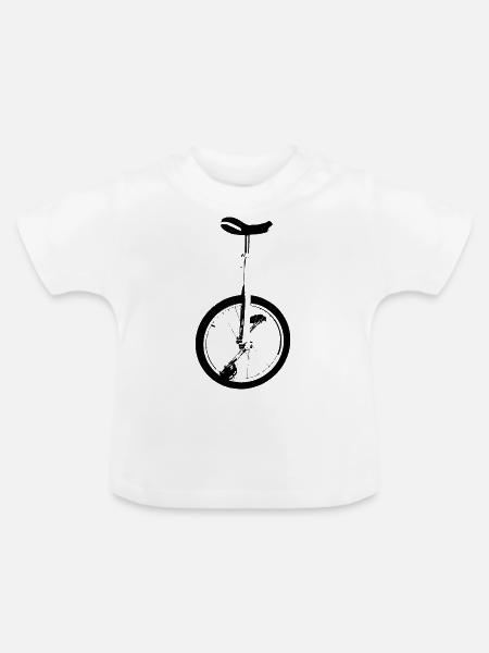 Einrad - Baby Bio-T-Shirt mit Rundhals - Weiß