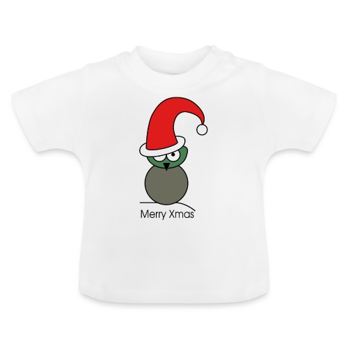 Owl - Merry Xmas - Baby Organic T-Shirt with Round Neck