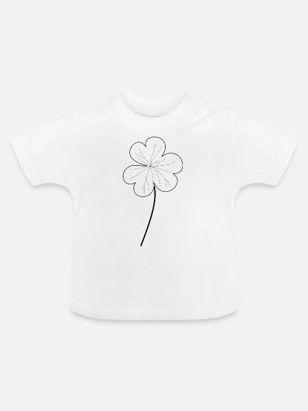 Kleeblatt - Baby Bio-T-Shirt mit Rundhals - Weiß