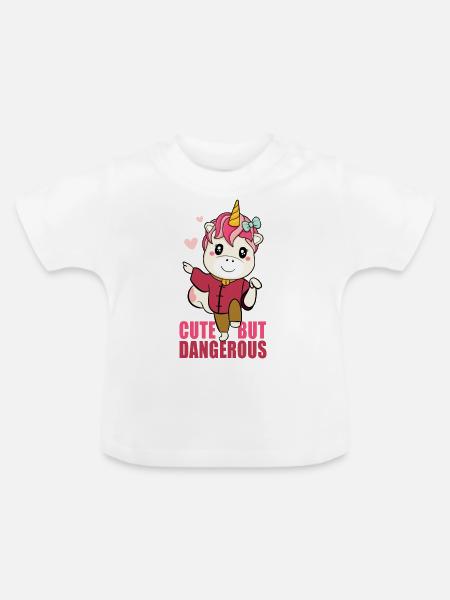 Niedlich aber gefährlich - Baby Bio-T-Shirt mit Rundhals - Weiß