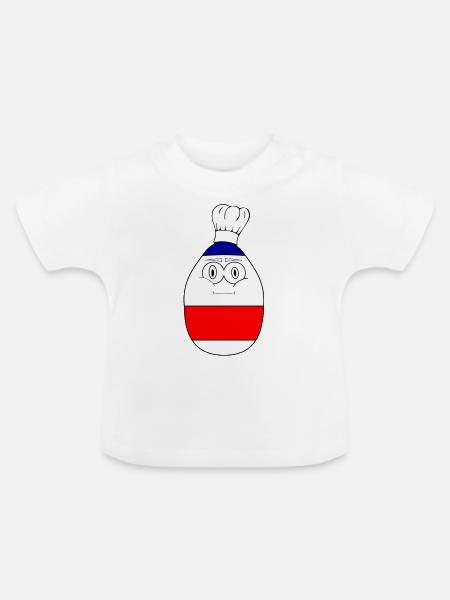 DARUMA Koch - Baby Bio-T-Shirt mit Rundhals - Weiß
