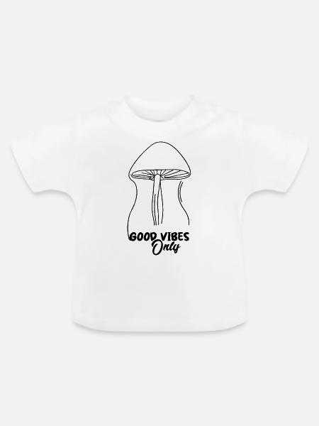 PILZ. NUR GUTE STIMMUNG - Baby Bio-T-Shirt mit Rundhals - Weiß