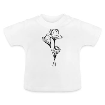 Crocus flower - Baby Organic T-Shirt with Round Neck - white - Front