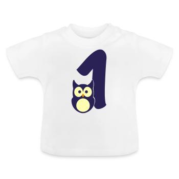 Ich bin schon 1 - Baby Bio-T-Shirt mit Rundhals - Weiß - Vorne