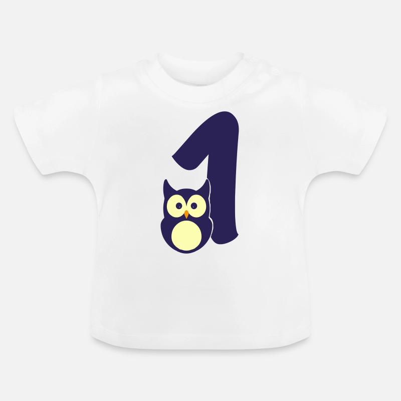 Ich bin schon 1 - Baby Bio-T-Shirt mit Rundhals - Weiß