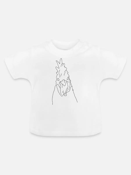 Hahn Minimalismus - Baby Bio-T-Shirt mit Rundhals - Weiß