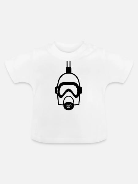 Gasmaske - Baby Bio-T-Shirt mit Rundhals - Weiß