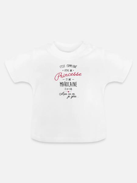 princesse et marocaine - T-shirt bio col rond Bébé - blanc