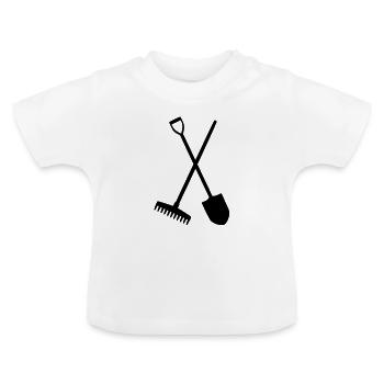 Râteau & Pelles - T-shirt bio col rond Bébé - blanc - Devant