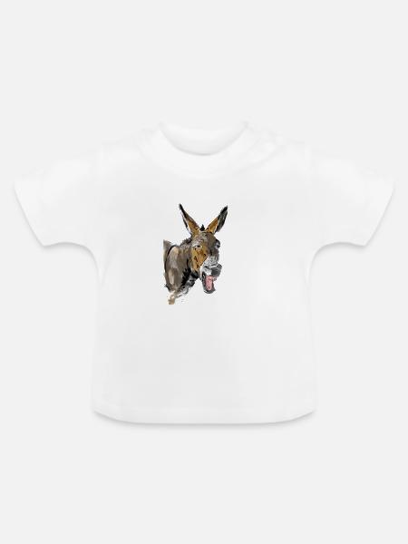 Esel Donkey Âne - Baby Bio-T-Shirt mit Rundhals - Weiß