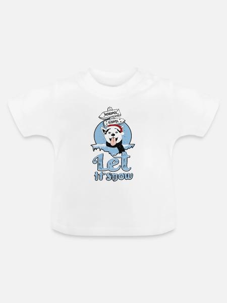 Lass es Schneien - Baby Bio-T-Shirt mit Rundhals - Weiß
