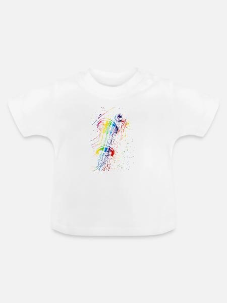 Bunte Quallen - Baby Bio-T-Shirt mit Rundhals - Weiß