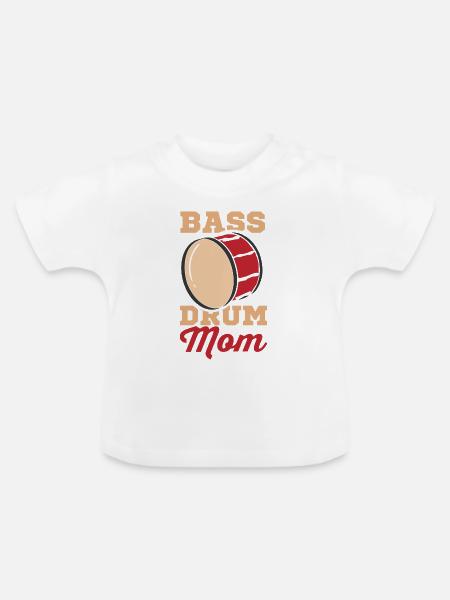 Bass Drummer Mutter - Baby Bio-T-Shirt mit Rundhals - Weiß