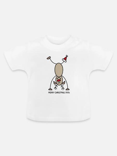 christmas 2024 - Baby Bio-T-Shirt mit Rundhals - Weiß