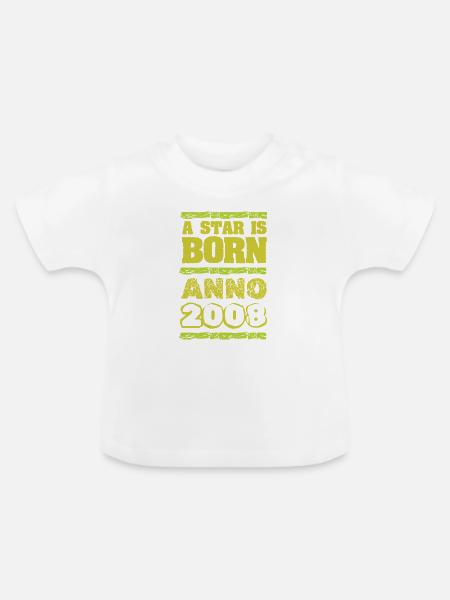 Star 2008 - Baby Bio-T-Shirt mit Rundhals - Weiß
