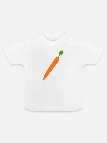 Lebendige Karottenillustration für Feinschmecker - Baby Bio-T-Shirt mit Rundhals - Weiß