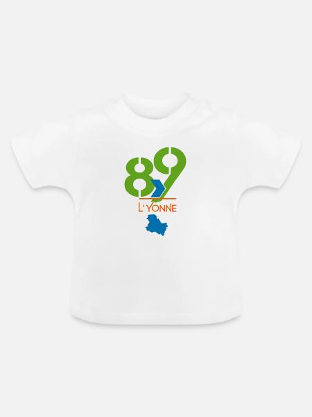 Logo 89 L'Yonne - Baby Bio-T-Shirt mit Rundhals - Weiß