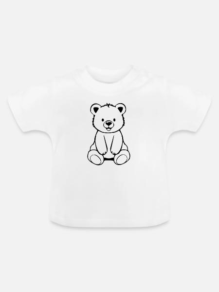 Bär Bärchen - Baby Bio-T-Shirt mit Rundhals - Weiß