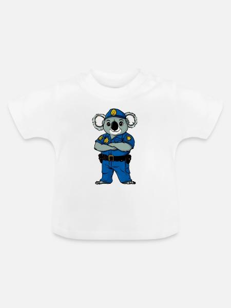 Koalas Polizei - Baby Bio-T-Shirt mit Rundhals - Weiß