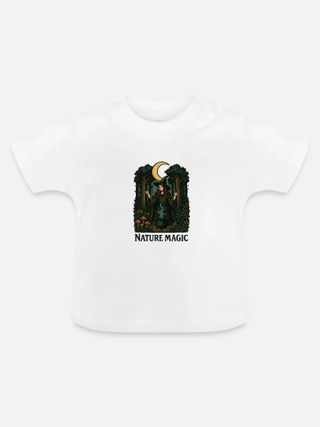 Waldhexe Mondzauber - Baby Bio-T-Shirt mit Rundhals - Weiß
