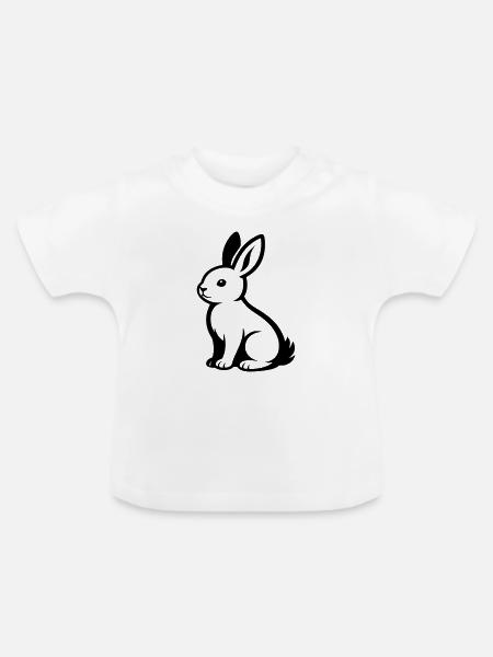 Hase - Baby Bio-T-Shirt mit Rundhals - Weiß
