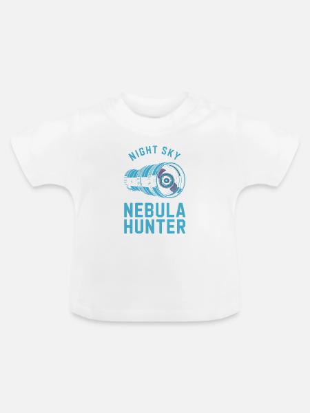 Nebula Hunter Night Sky Teleskop - Baby Bio-T-Shirt mit Rundhals - Weiß