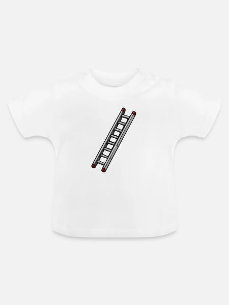 Diagonale Leiter Illustration - Baby Bio-T-Shirt mit Rundhals - Weiß