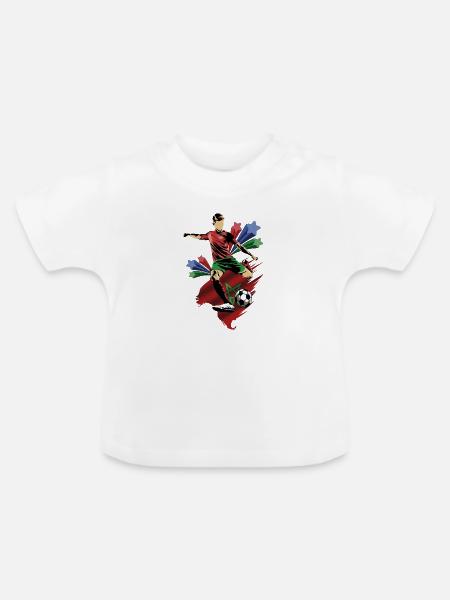 Marruecos – Marokko – Flaggen - Baby Bio-T-Shirt mit Rundhals - Weiß