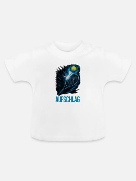 Aufschlag Kraftsprint - Baby Bio-T-Shirt mit Rundhals - Weiß