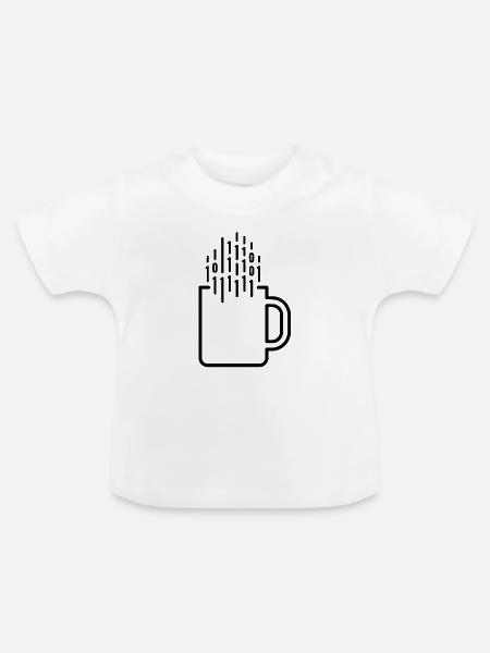 Kaffee Becher für Coder, Entwickler - Baby Bio-T-Shirt mit Rundhals - Weiß