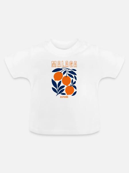 Malaga Spanien Orangen - Baby Bio-T-Shirt mit Rundhals - Weiß