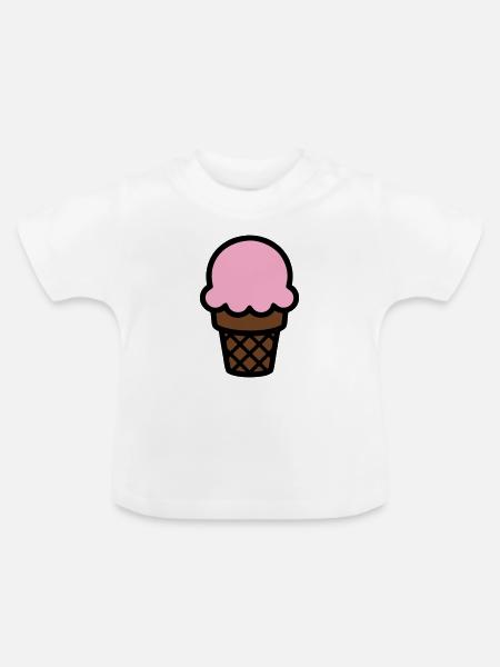 Eiscreme Waffel Icon - Baby Bio-T-Shirt mit Rundhals - Weiß