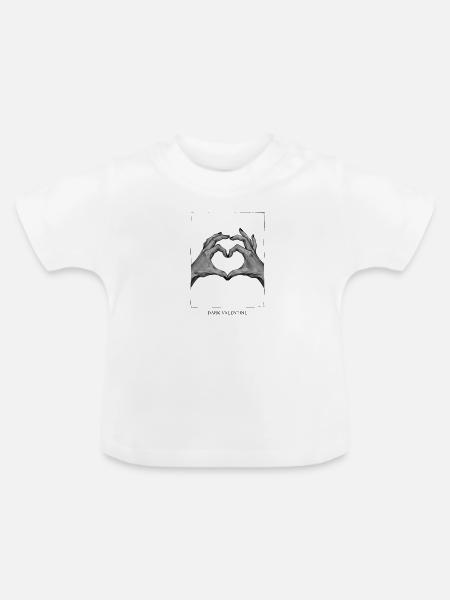 Schwarzweiß Herzhand – Dark Valentine - Baby Bio-T-Shirt mit Rundhals - Weiß